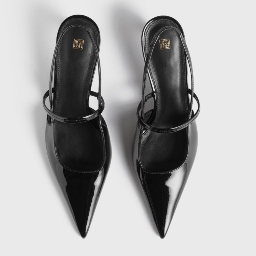 Toteme Sharp Slingback Pumps, 39, Black